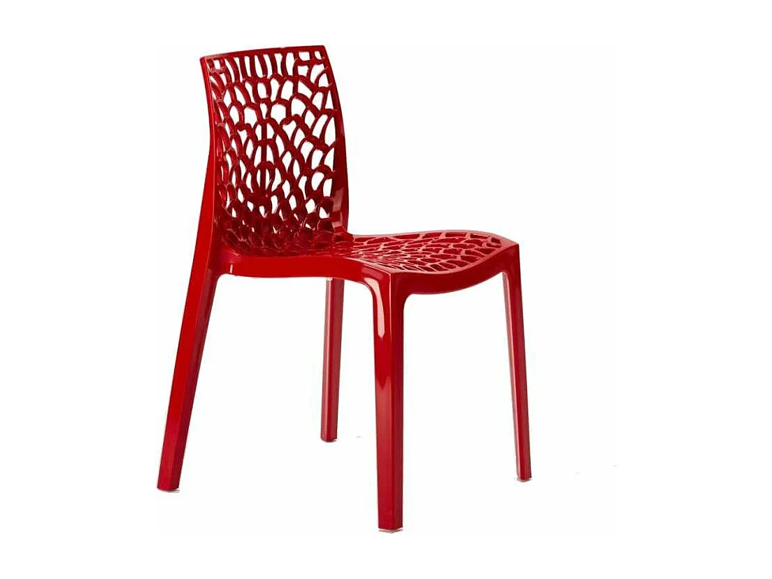 Grand Soleil Gruvyer Stapelbar Polypropylen Küche Bar Stühle - Rot