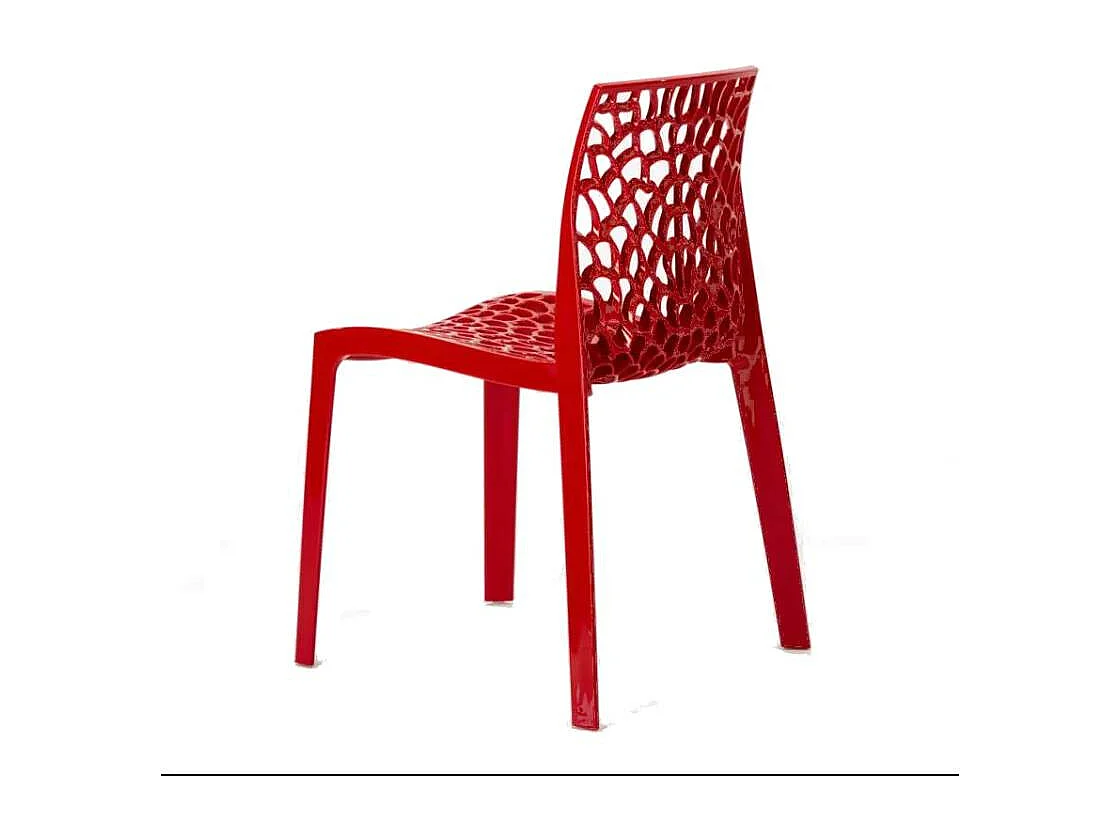 Grand Soleil Gruvyer Stapelbar Polypropylen Küche Bar Stühle - Rot