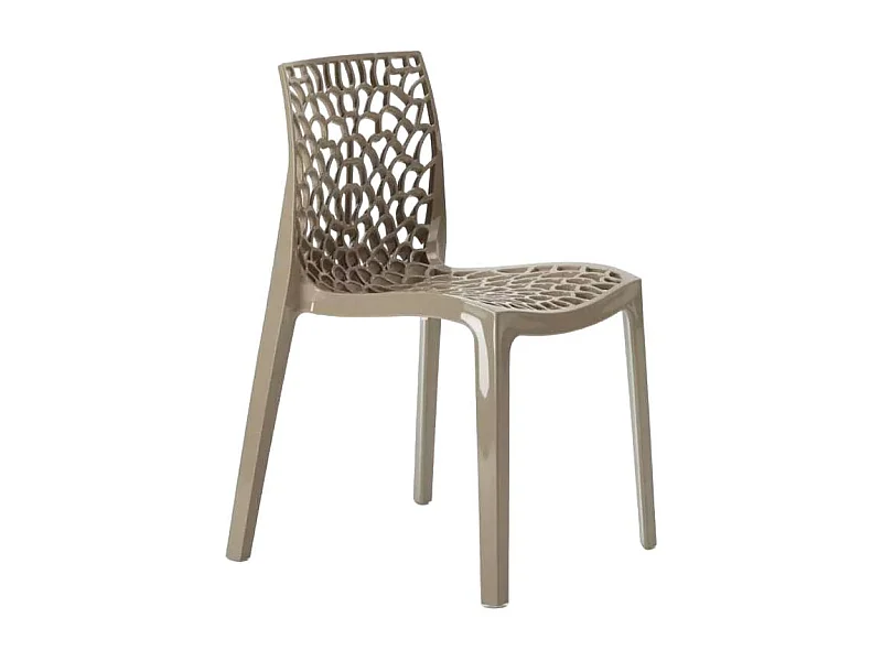 22 Silla de cocina o de comedor de Policarbonato Transparente Gruvyer - Beige Juta