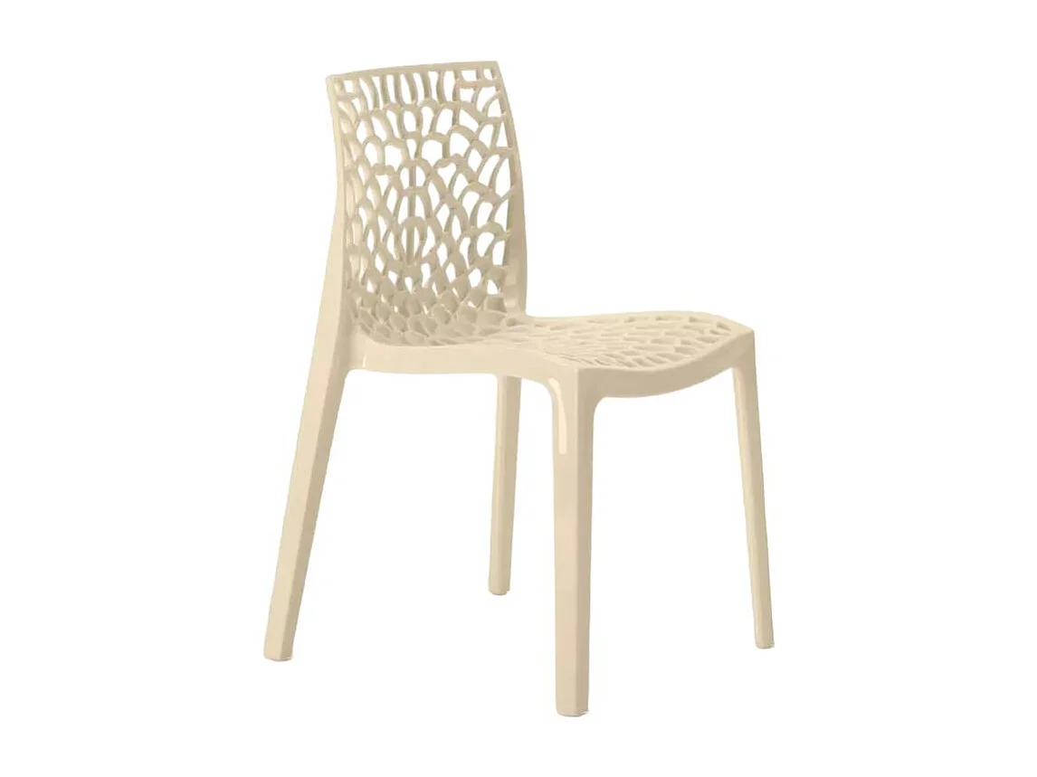 22 Silla de cocina o de comedor de Policarbonato Transparente Gruvyer - Beige