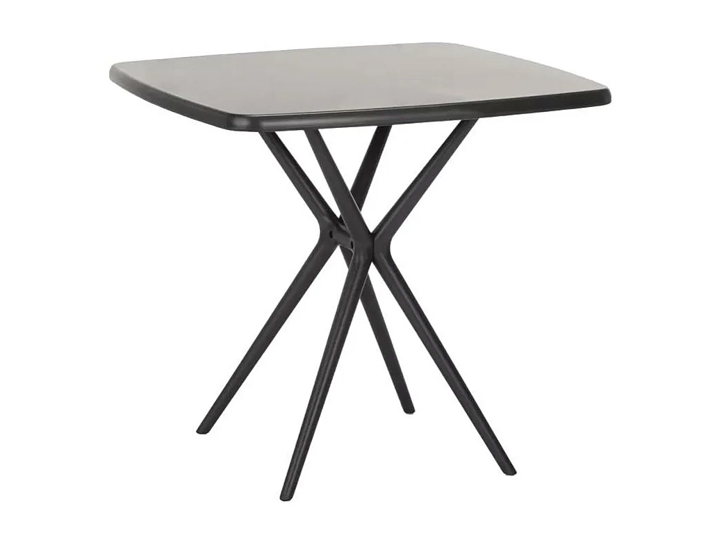 Ensemble 2 chaises en polypropylène et 1 table 70x70cm jardin OLVERA