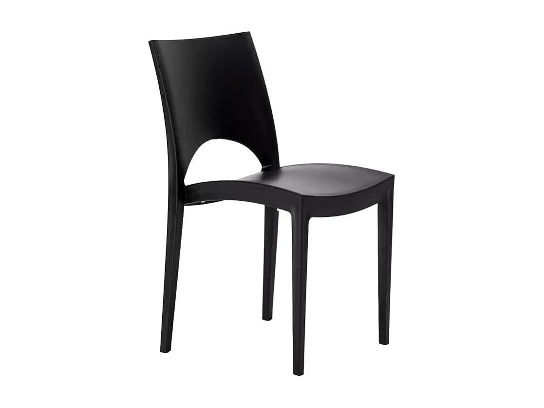 Weiß Rechteckig Tisch und 6 Stühle Farbiges Polypropylen-Außenmastenset Grand Soleil Paris Summerlife - Schwarz