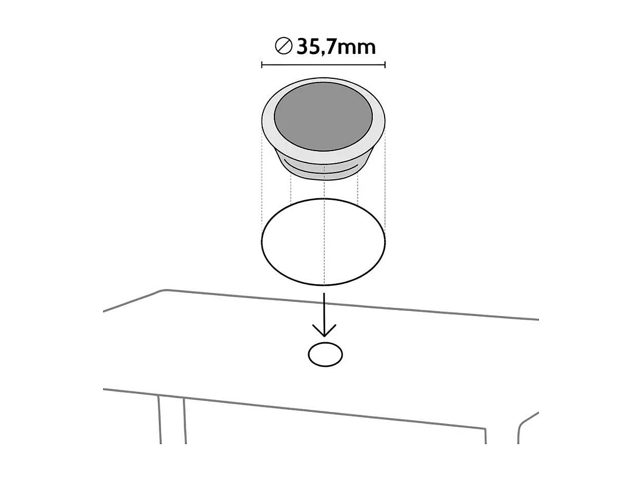 Weiß Rechteckig Tisch und 6 Stühle Farbiges Polypropylen-Außenmastenset Grand Soleil Paris Summerlife - Schwarz