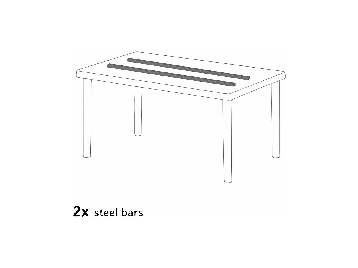 Weiß Rechteckig Tisch und 6 Stühle Farbiges Polypropylen-Außenmastenset Grand Soleil Paris Summerlife - Schwarz
