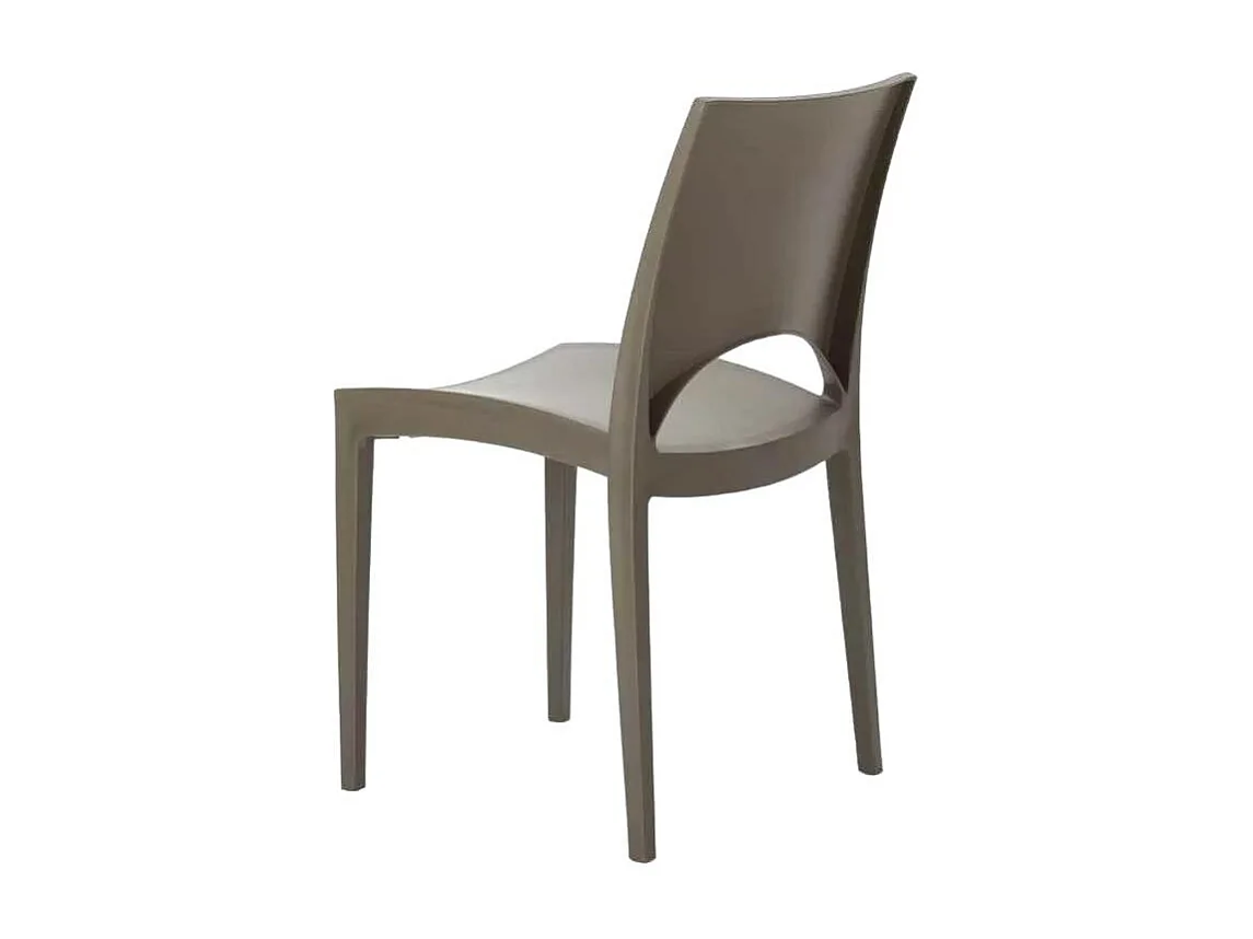 Weiß Rechteckig Tisch und 6 Stühle Farbiges Polypropylen-Außenmastenset Grand Soleil Paris Summerlife - Braun