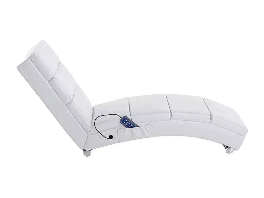 Fauteuil massant et chauffant en similicuir pour salon relax HUGUES