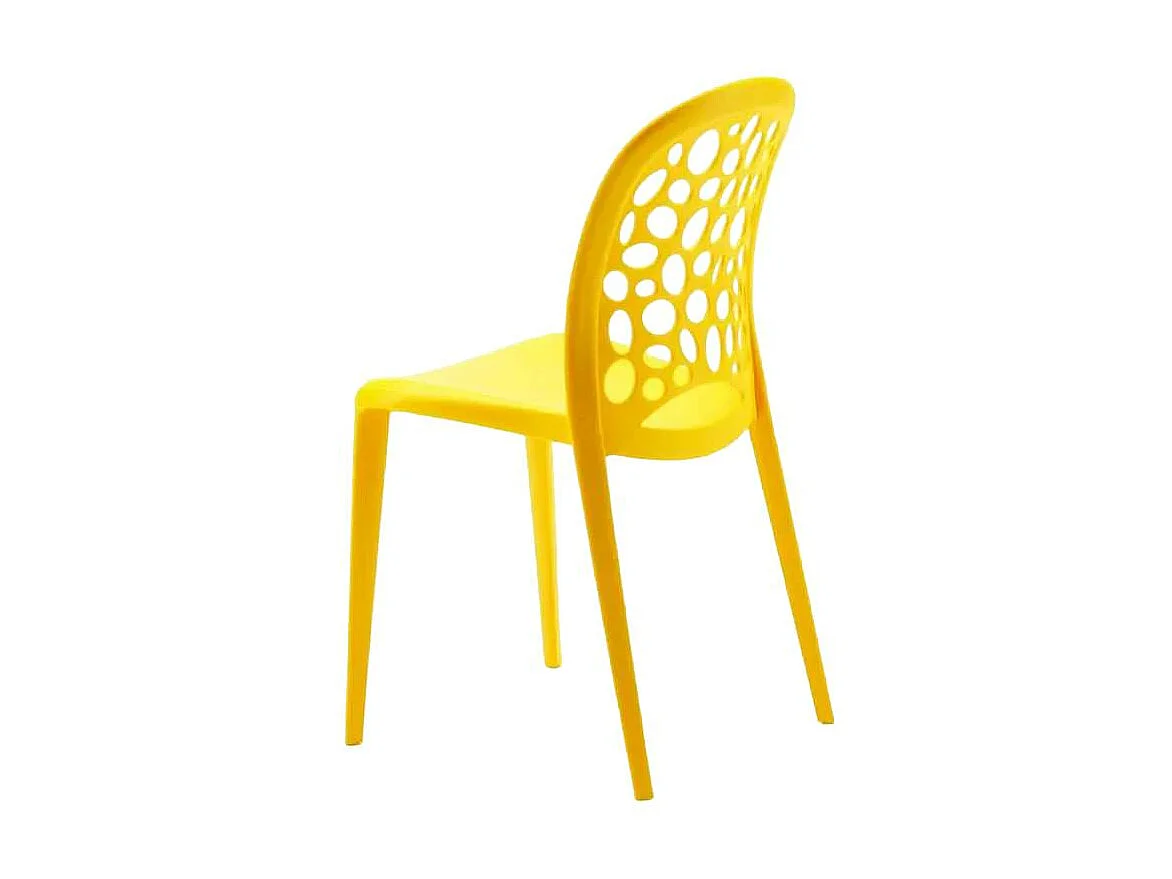 Silla cocina bar jardín apilable Diseño WEDDING Holes Messina - Amarillo