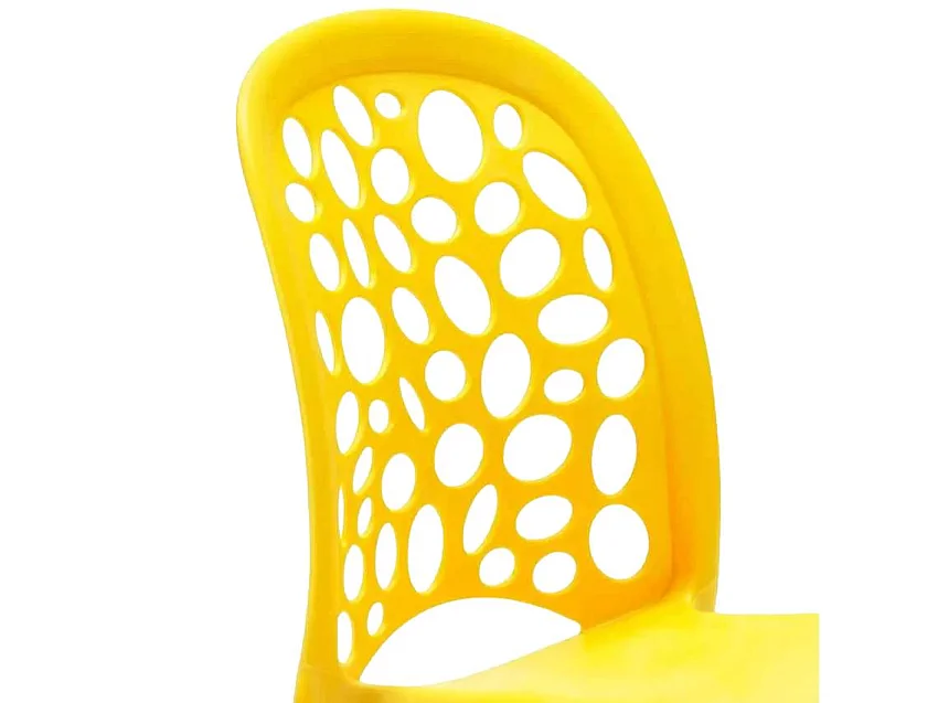 Silla cocina bar jardín apilable Diseño WEDDING Holes Messina - Amarillo