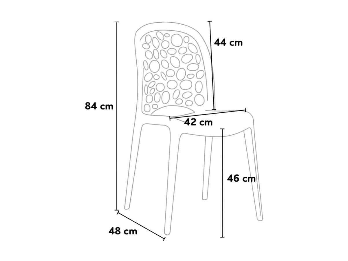 Silla cocina bar jardín apilable Diseño WEDDING Holes Messina - Amarillo