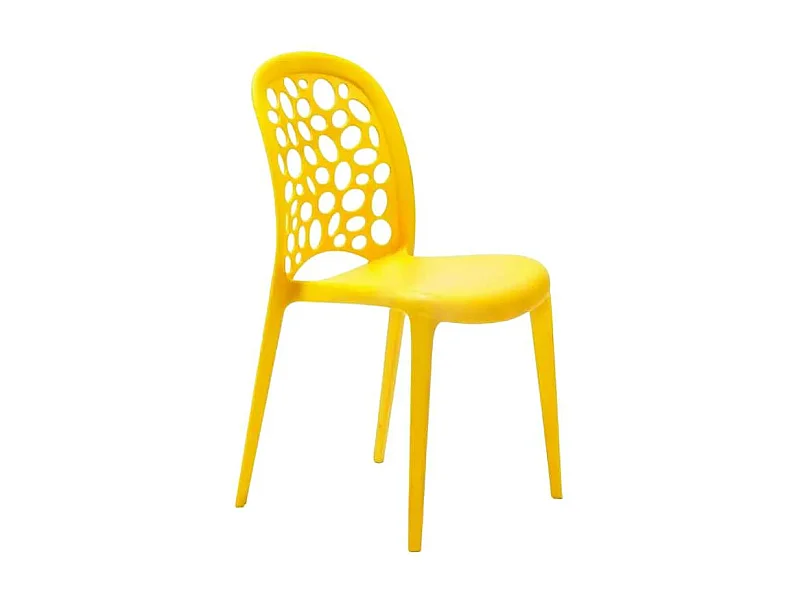 Silla cocina bar jardín apilable Diseño WEDDING Holes Messina - Amarillo