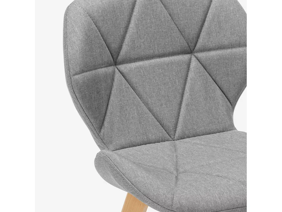 Silla de diseño nórdico con patas de madera tela cocina bar restaurante Whale - Gris
