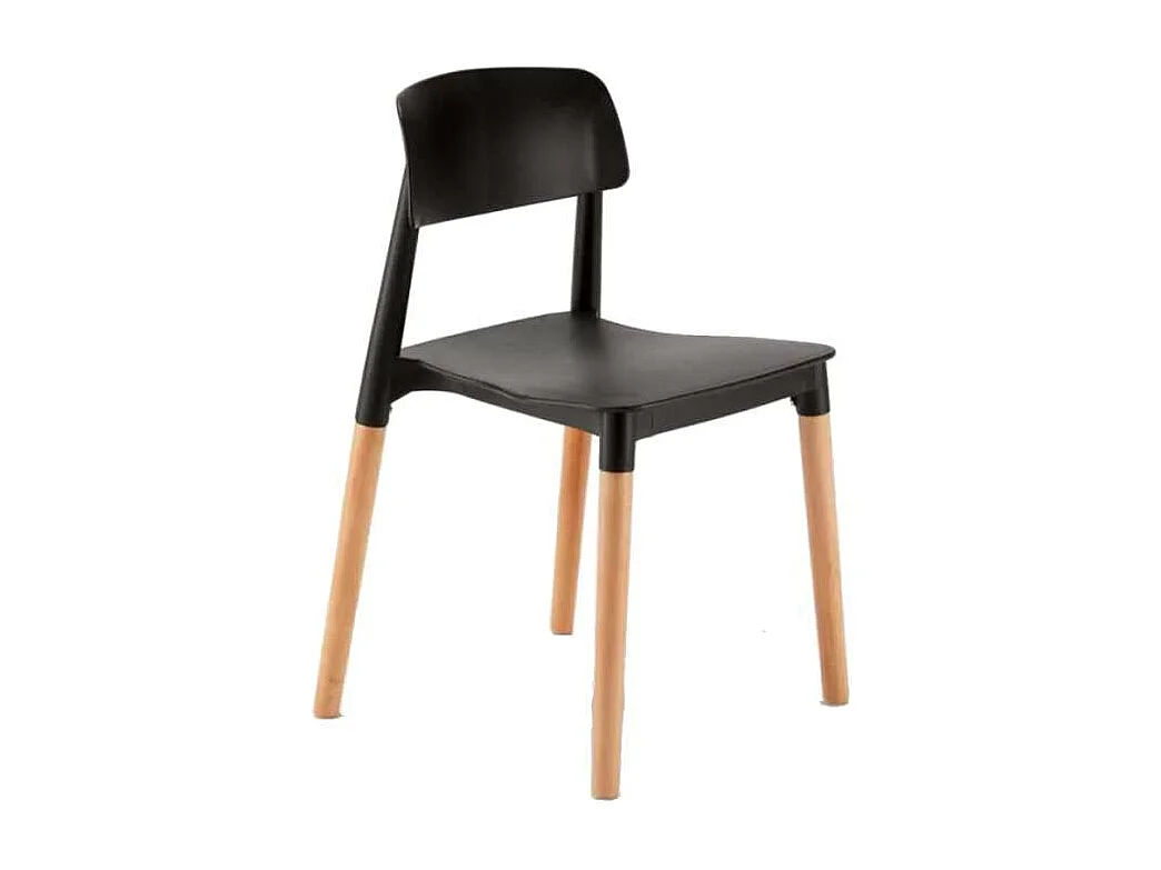 küchestuhl bistrostuhl aus polypropylen und holz design Loch barcellona - Schwarz