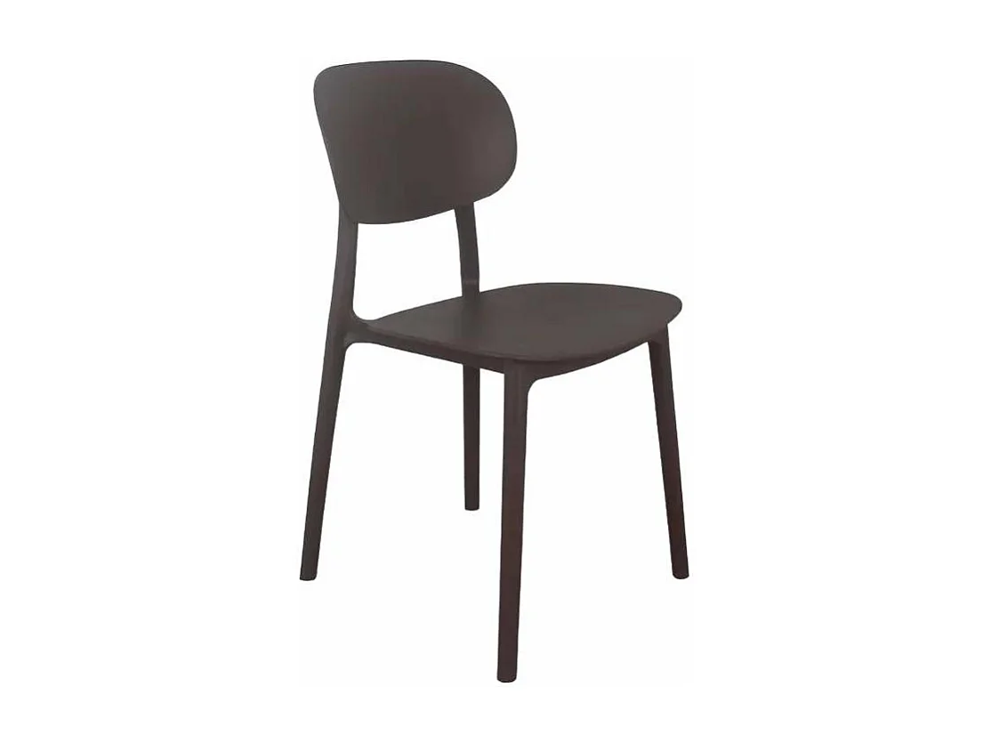 Silla diseño moderno polipropileno cocina exterior comedor Nantes - Marrón