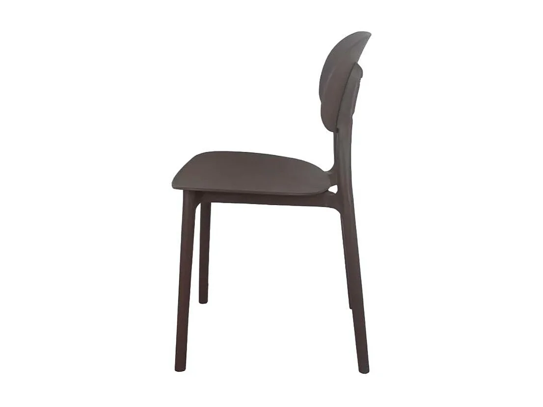 Silla diseño moderno polipropileno cocina exterior comedor Nantes - Marrón