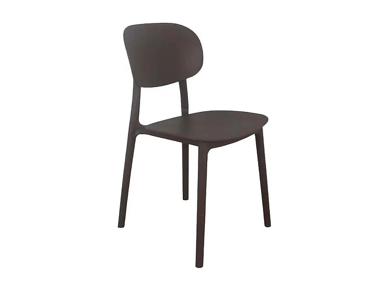 Silla diseño moderno polipropileno cocina exterior comedor Nantes - Marrón