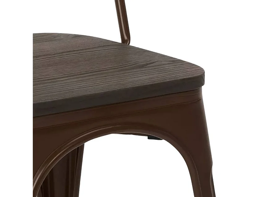 Sedia da cucina e bar in legno e acciaio in stile industriale Roma