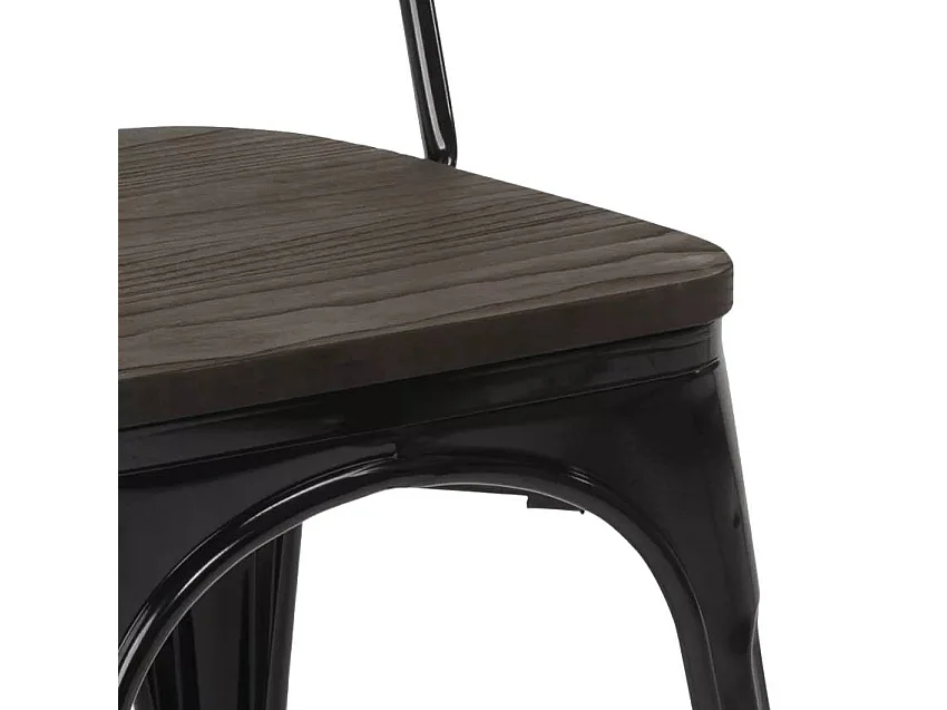 sillas industriales metal acero para cocinas y bares steel one - Negro