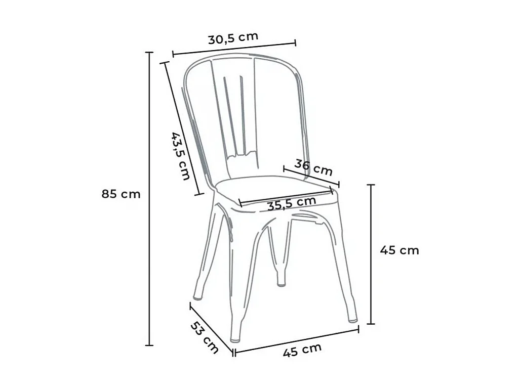 sillas industriales metal acero para cocinas y bares steel one - Negro