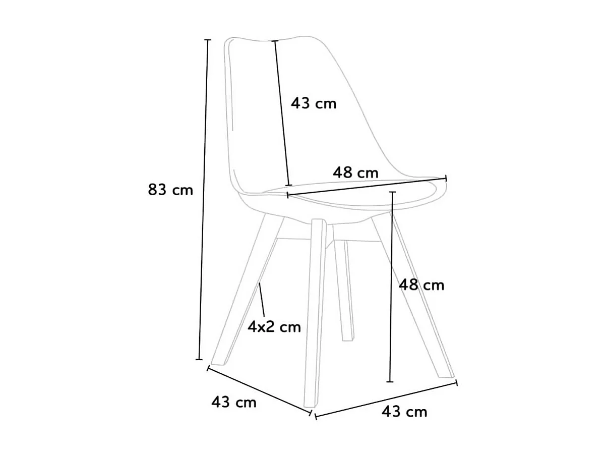 silla con cojín de diseño nórdico nordica Goblet para bar y cocina - Gris
