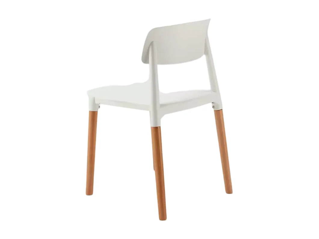 Sillas para Cocina y Bar Polipropileno y Madera Diseño Barcelona - Blanco