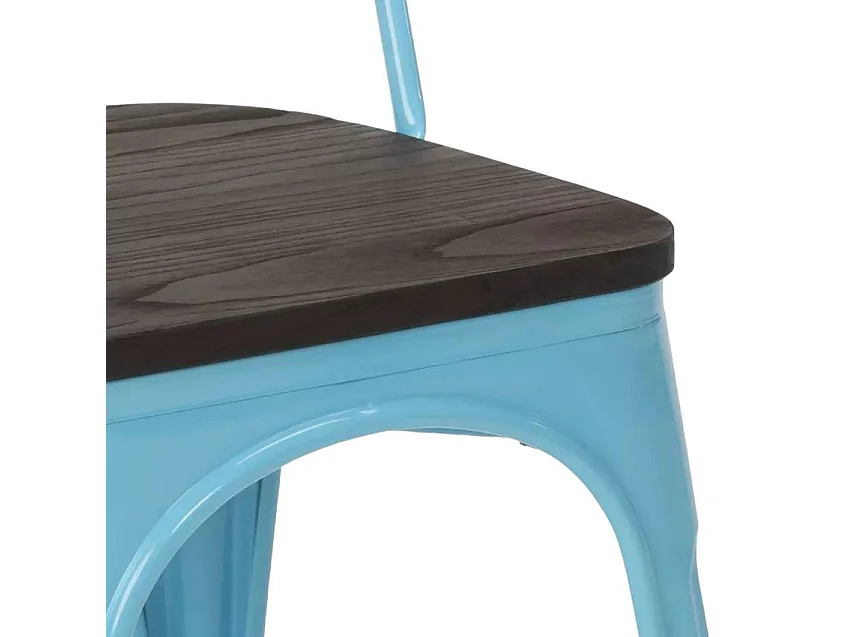 Chaise de cuisine et bar en bois et acier style industrielle HARBARDE