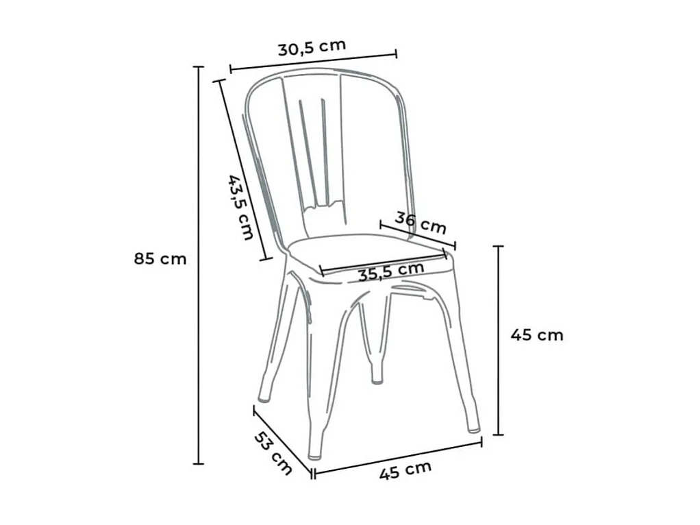 Chaise de cuisine et bar en bois et acier style industrielle HARBARDE