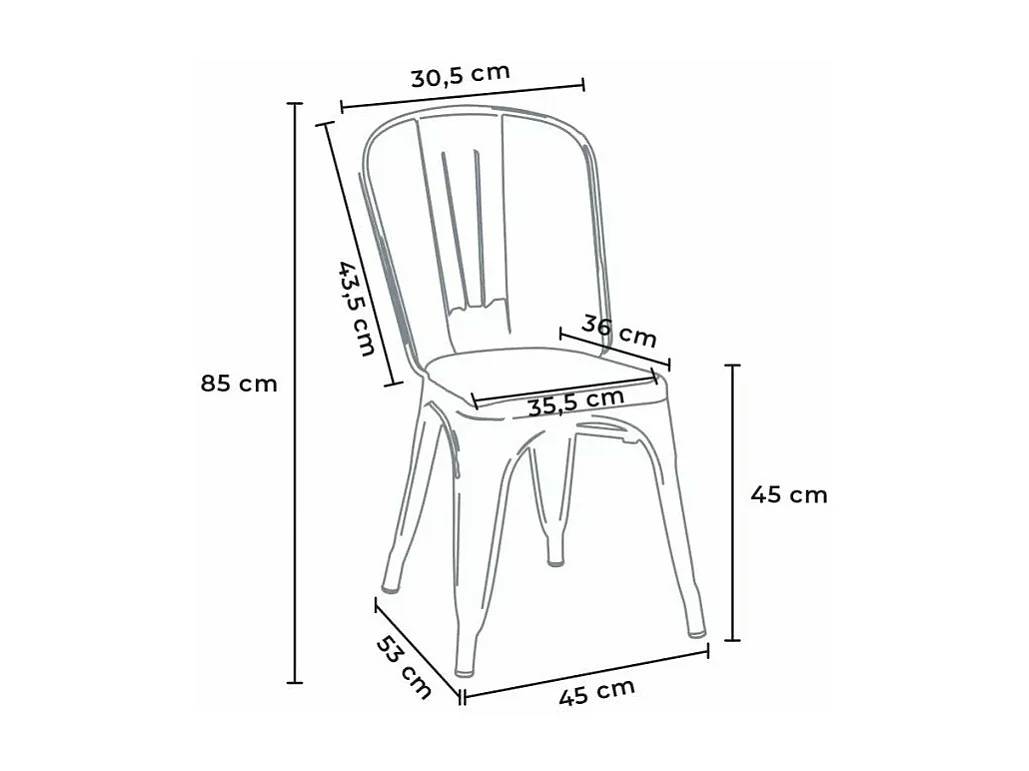 Chaise de cuisine et bar en bois et acier style industrielle HARBARDE