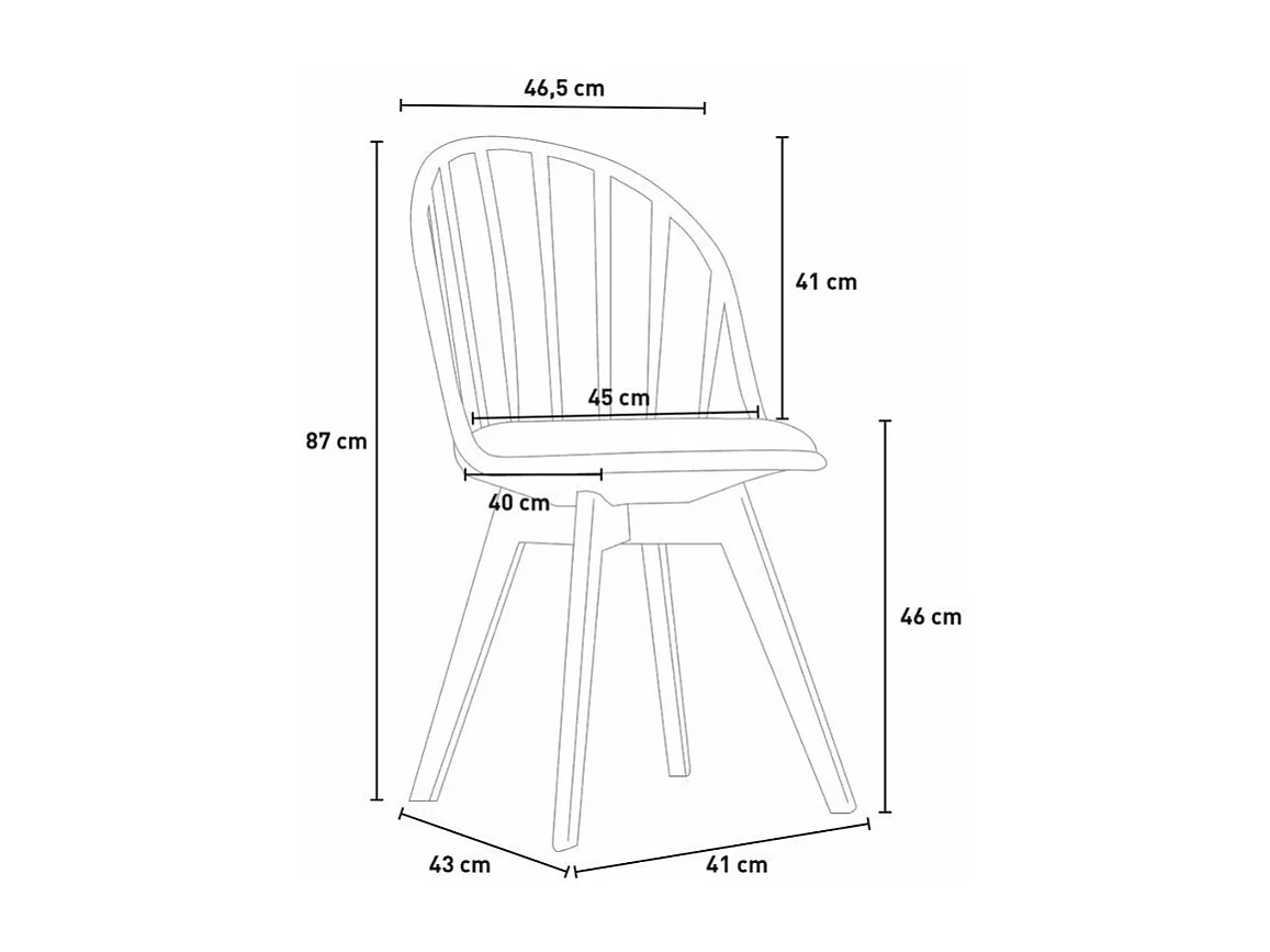 Silla diseño moderno en polipropileno para cocina comedor Molkor - Negro