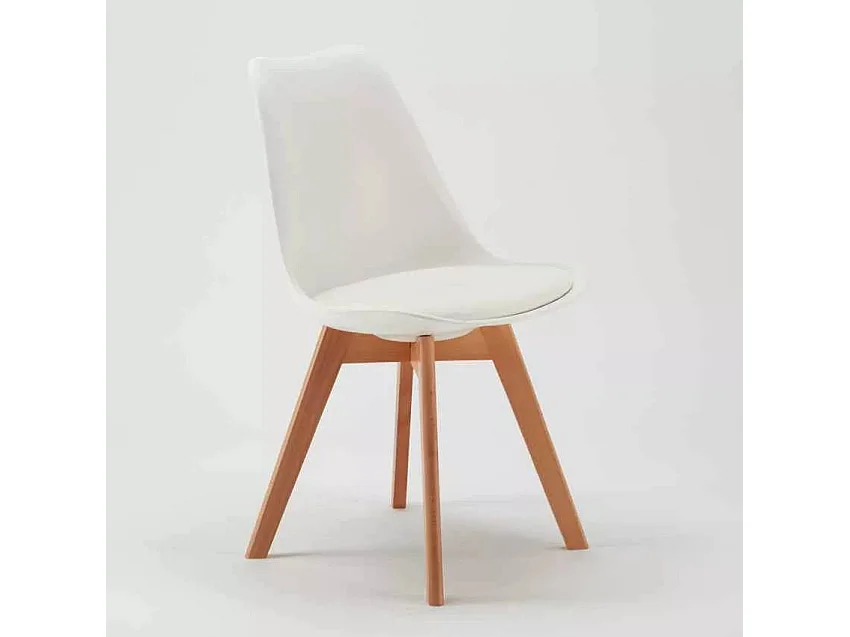 stock 20 sillas con cojín diseño escandinavo Goblet nordica para bares y restaurantes - Blanco