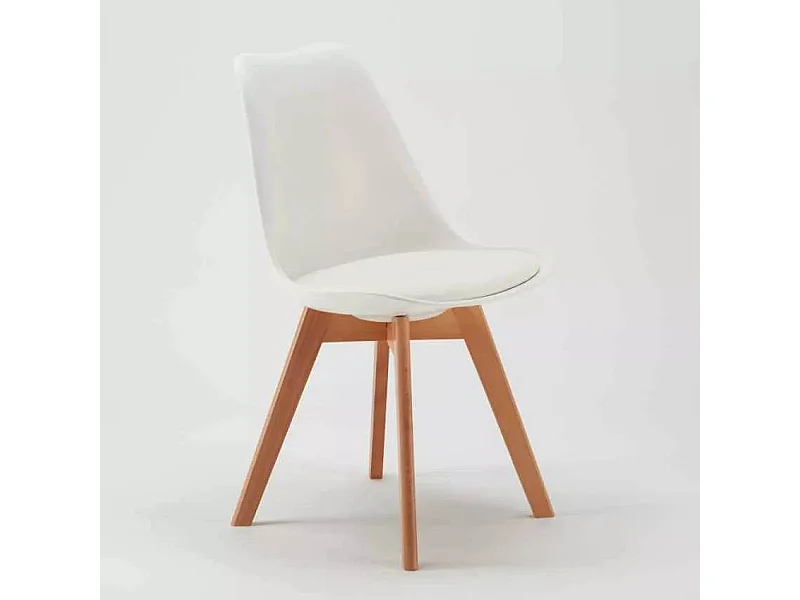 stock 20 sillas con cojín diseño escandinavo Goblet nordica para bares y restaurantes - Blanco