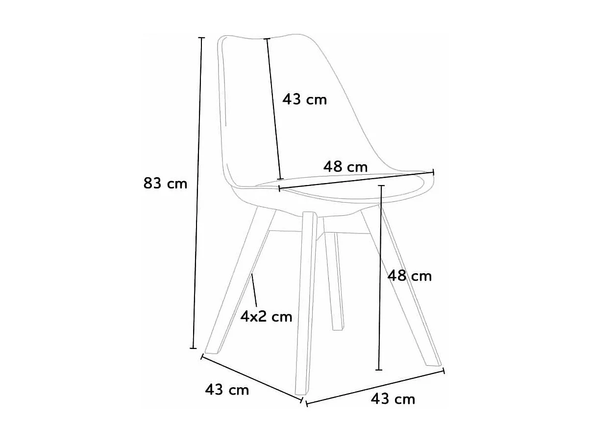 silla con cojín de diseño nórdico nordica Goblet para bar y cocina - Negro