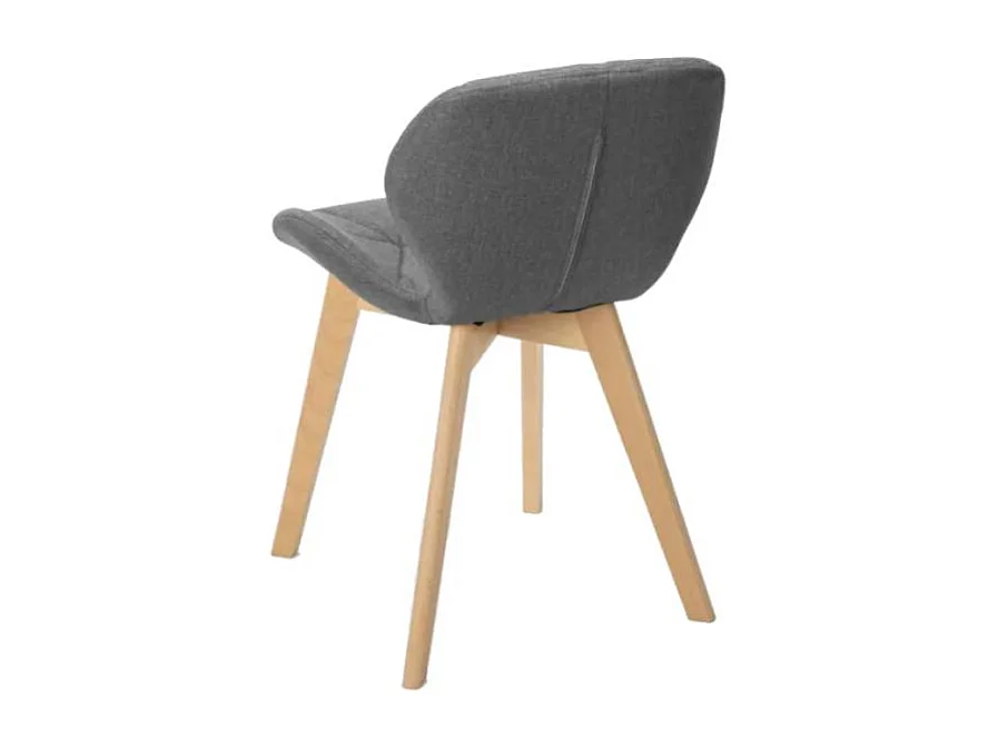Silla de diseño nórdico con patas de madera tela cocina bar restaurante Whale - Gris Oscuro