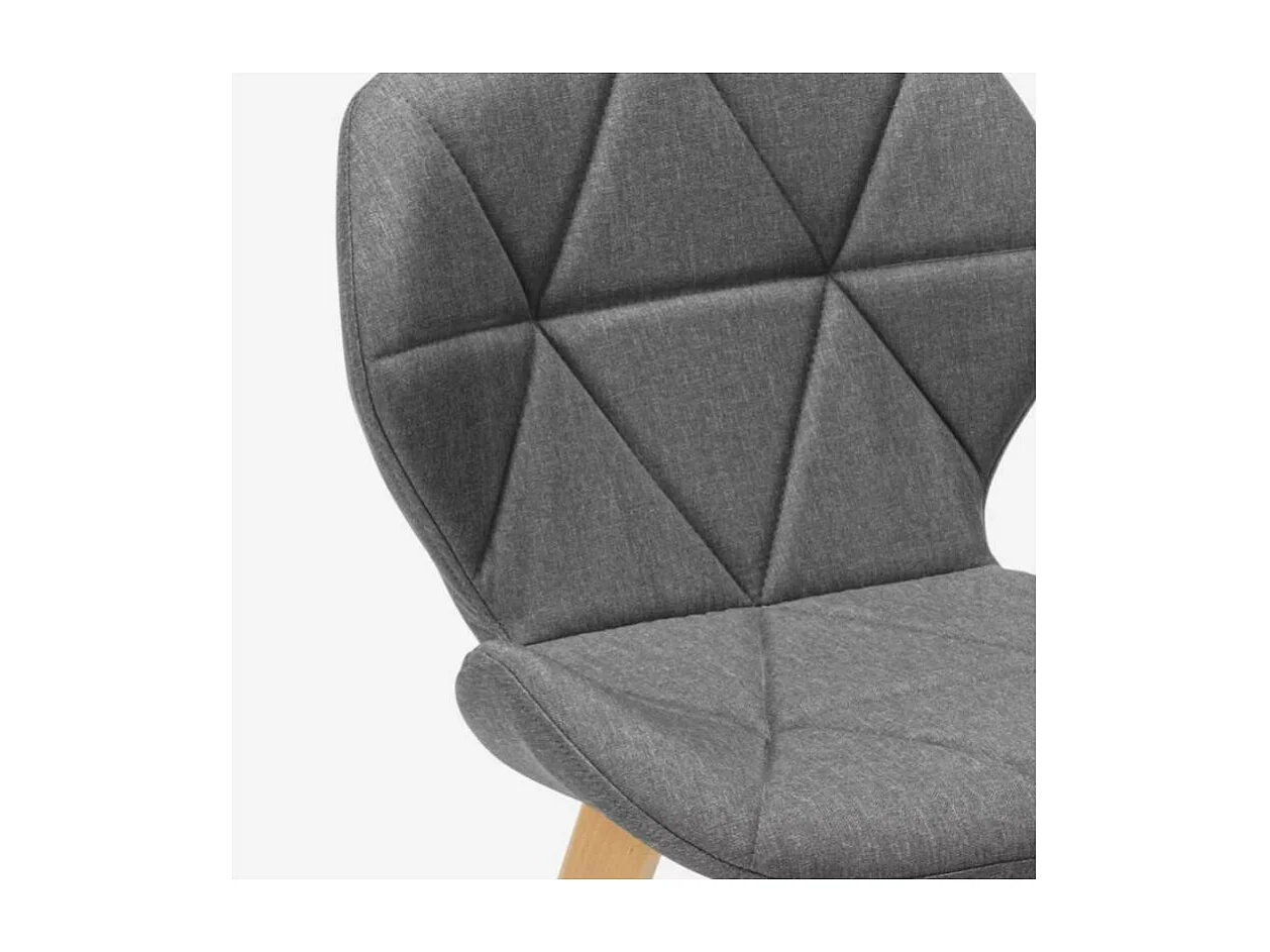 Silla de diseño nórdico con patas de madera tela cocina bar restaurante Whale - Gris Oscuro