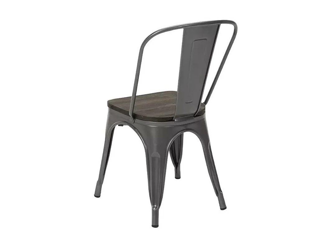 Chaise de cuisine et bar en bois et acier style industrielle HARBARDE