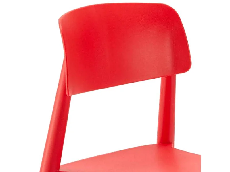 Sillas para Cocina y Bar Polipropileno y Madera Diseño Barcelona - Rojo