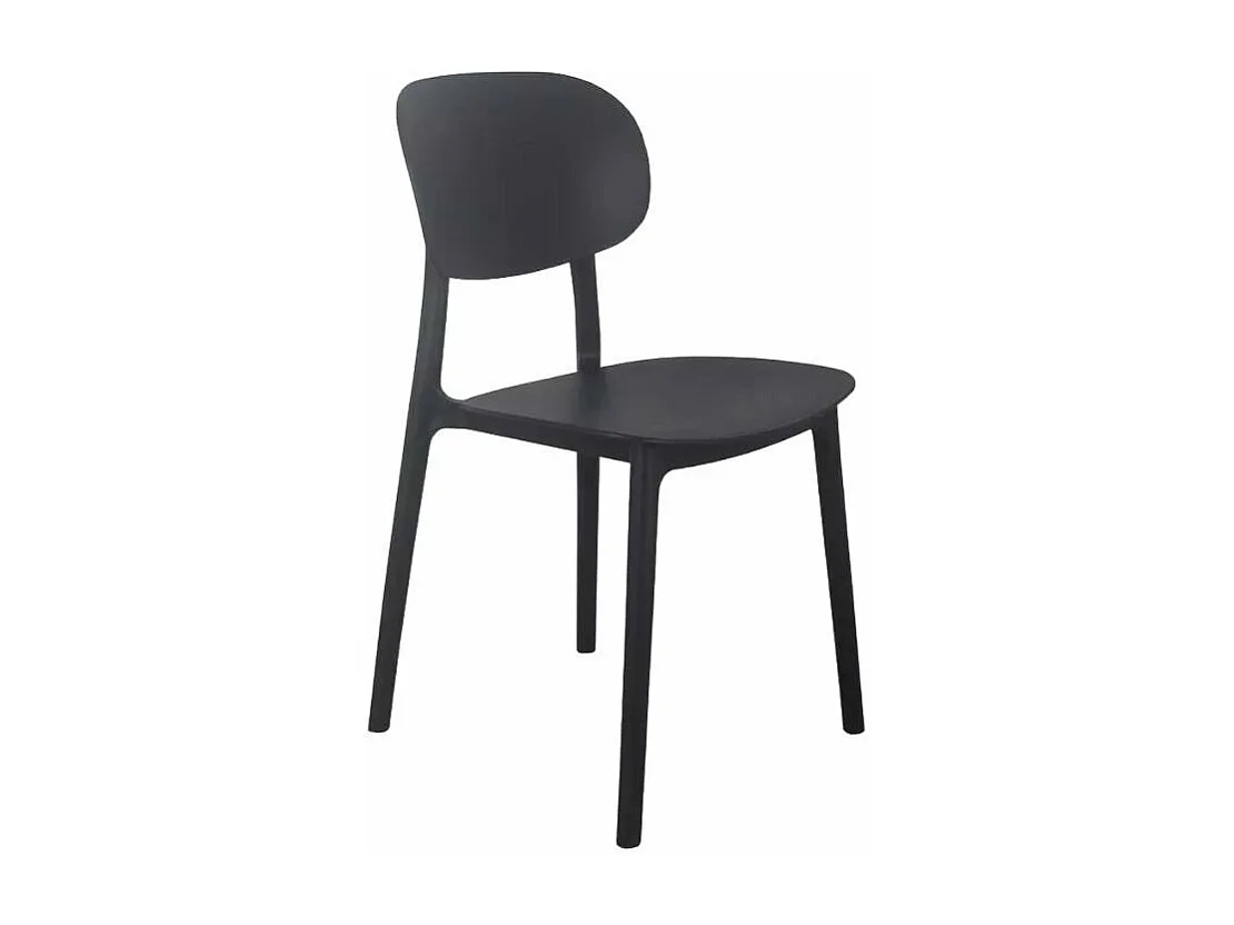 Silla diseño moderno polipropileno cocina exterior comedor Nantes - Negro