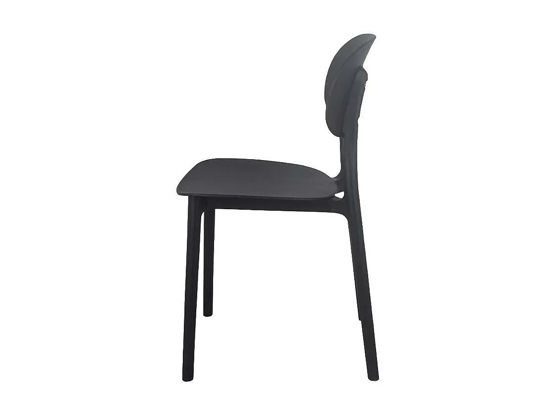Silla diseño moderno polipropileno cocina exterior comedor Nantes - Negro