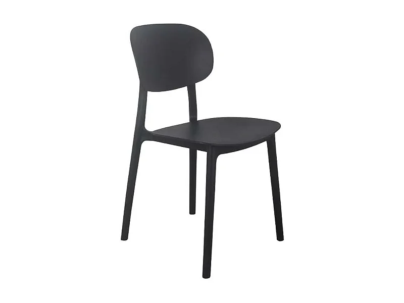 Silla diseño moderno polipropileno cocina exterior comedor Nantes - Negro