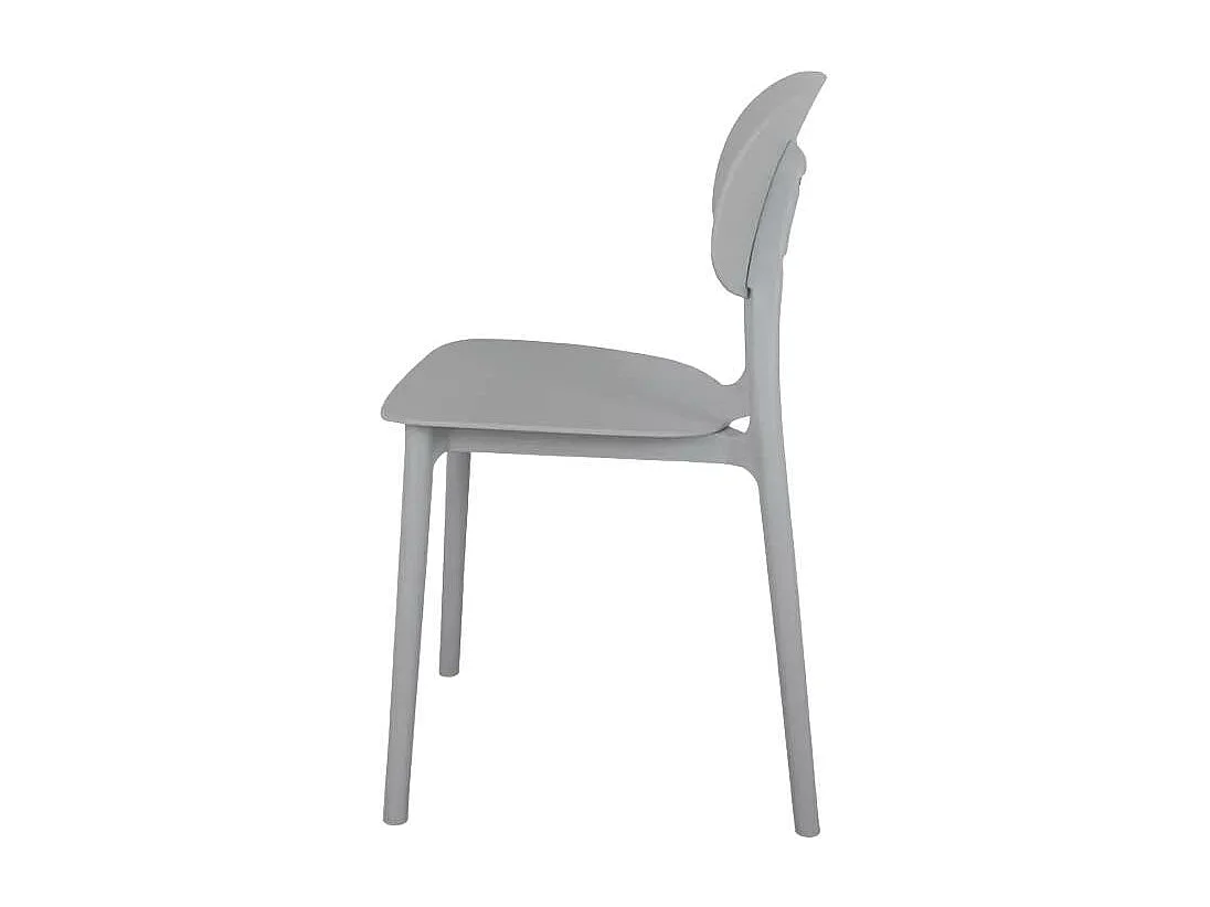 Silla diseño moderno polipropileno cocina exterior comedor Nantes - Gris claro