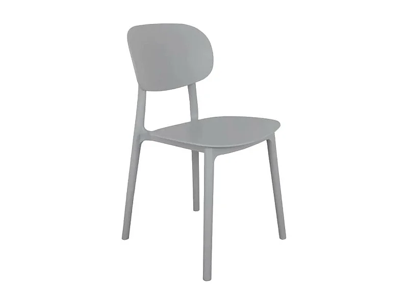 Silla diseño moderno polipropileno cocina exterior comedor Nantes - Gris claro