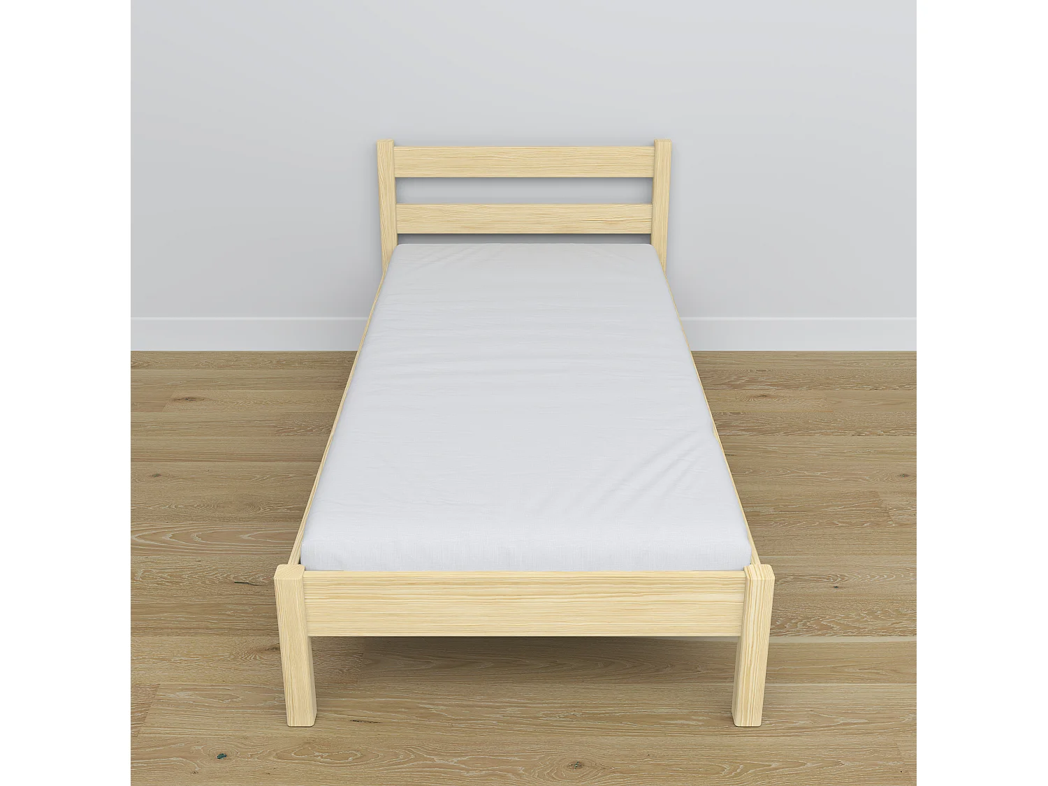 Lit simple en bois N01 Pin Clair 90x200