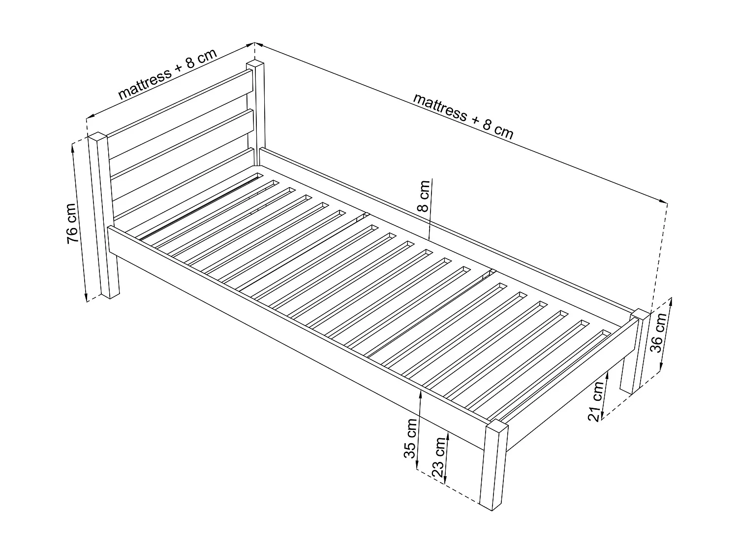 BETT N01 Naturkiefer 80x200