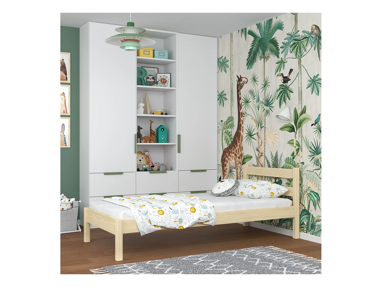 Lit simple en bois N01 Pin Clair 120x190