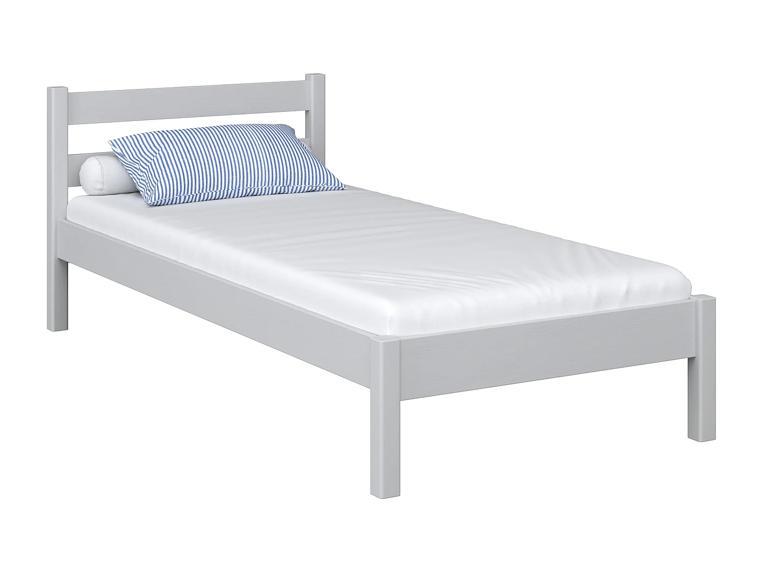 Lit simple en bois N01 Gris 100x180