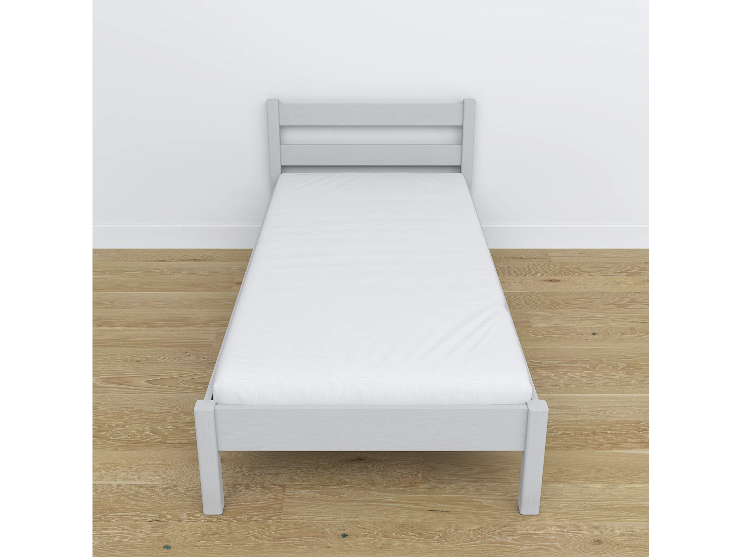 Lit simple en bois N01 Gris 100x180