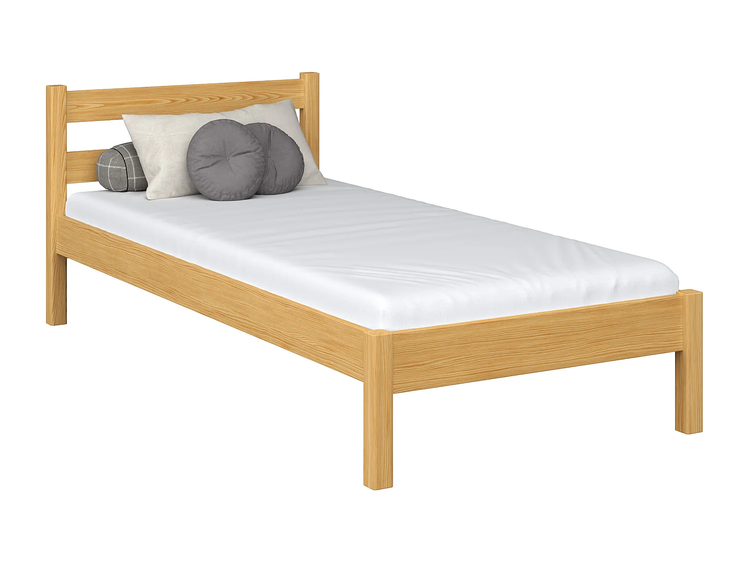 Lit simple en bois N01 Pin Naturel 90x200