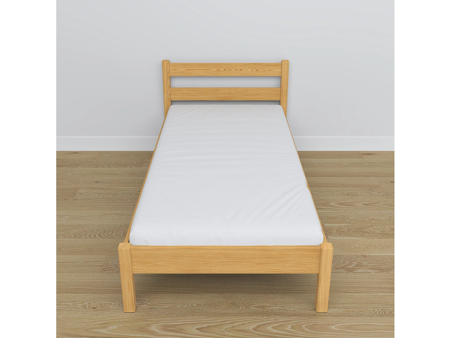 Lit simple en bois N01 Pin Naturel 90x200