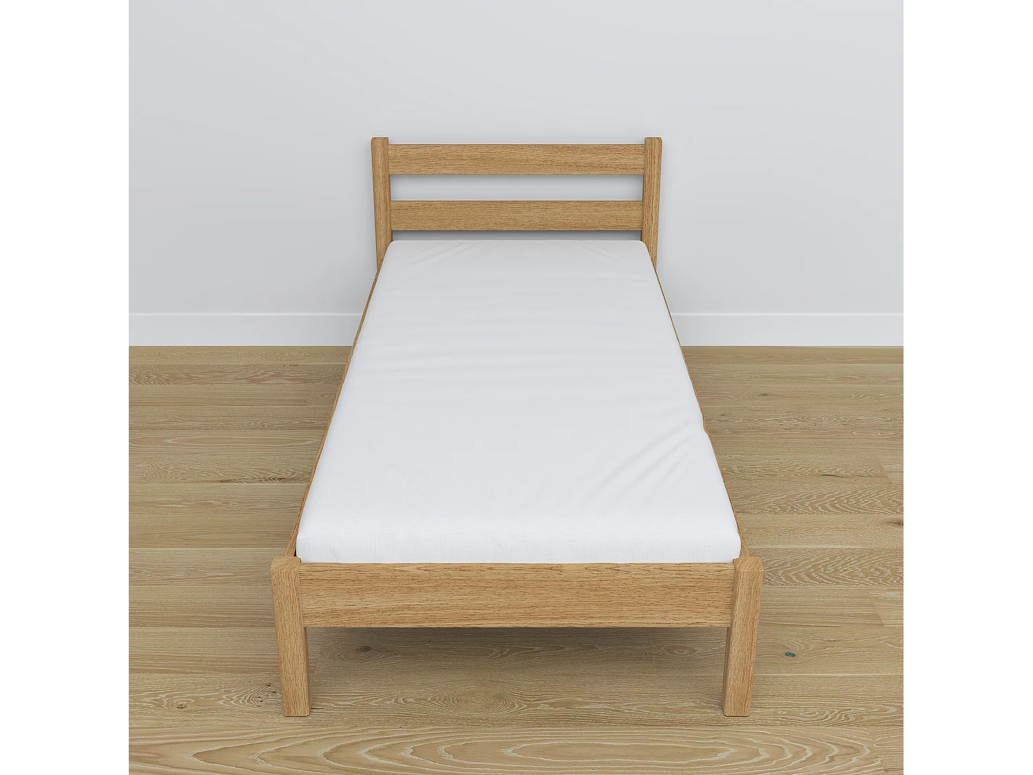 Lit simple en chêne N01 Chêne Naturel 80x200