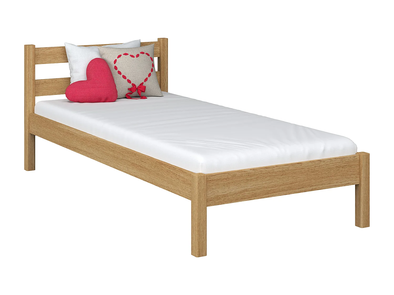 Lit simple en chêne N01 Chêne Naturel 120x190