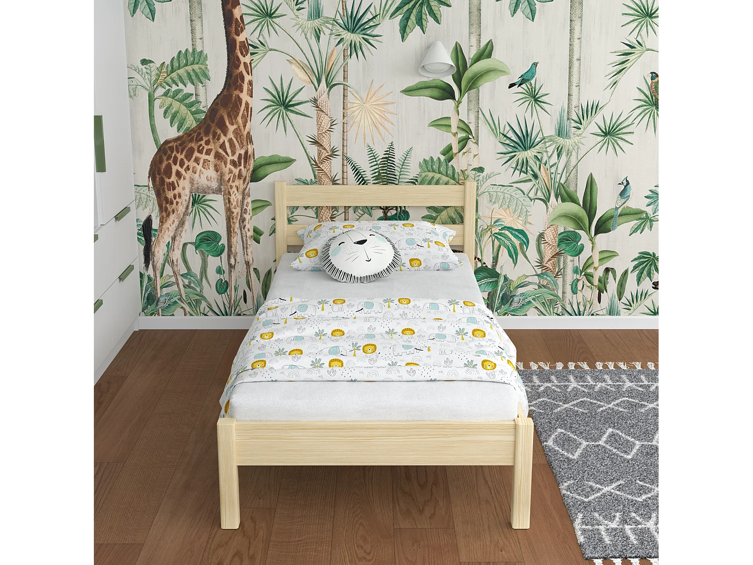 Lit simple en bois N01 Pin Clair 100x180